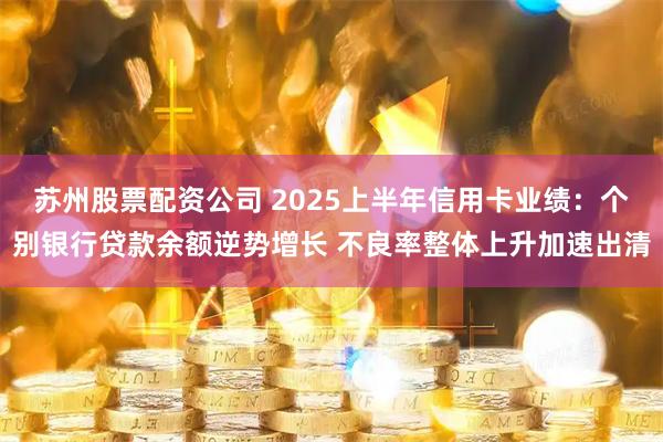 苏州股票配资公司 2025上半年信用卡业绩：个别银行贷款余额逆势增长 不良率整体上升加速出清